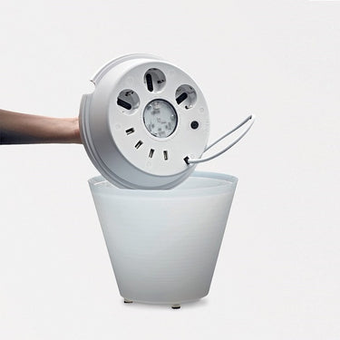 Multipot+ 3.000k(onwhitecolor) 280 lumen 3,6w cri90 bianco lucido touch dimmer - rgb - usb charger Rotaliana Lampade da tavolo